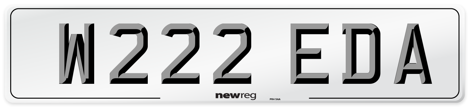 W222 EDA Number Plate from New Reg